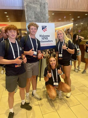 Spring Grove students on day 1 of the Summit. left to right: Camden Sterner, Trenton Leggett, Sarah Czapp, Molly Ormond.