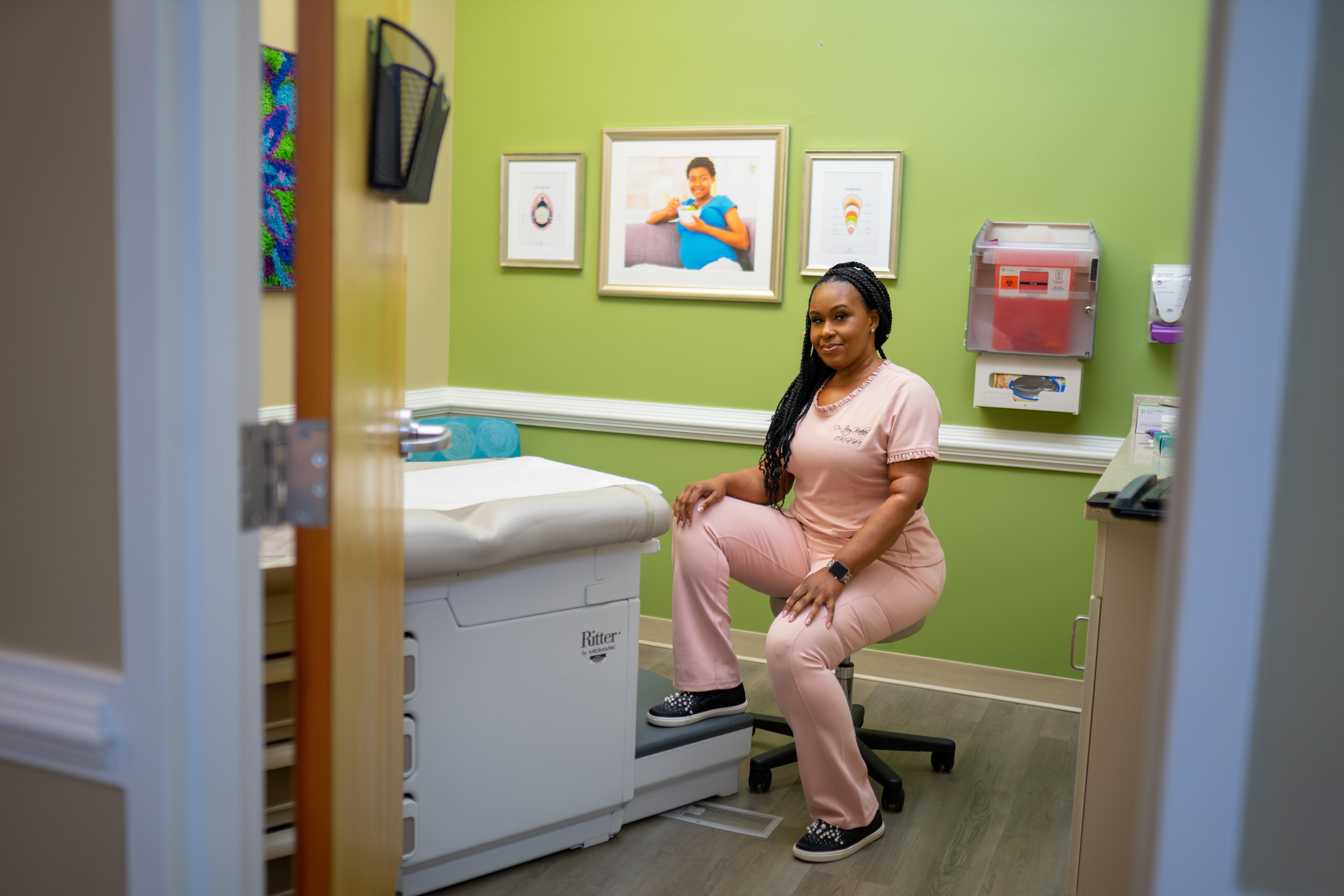 Dr. Lethenia Joy Baker, an obstetrician and gynecologist in rural Georgia, works at her clinic in LaGrange, Ga. on July 13, 2022.