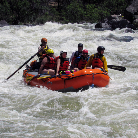 In whitewater rafting, you and your boat mates do 