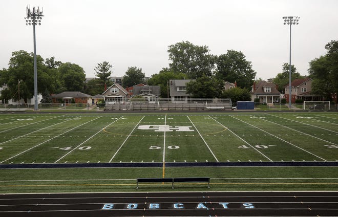 Two options are being considered for the K-12 athletic complex upgrades. The only difference is one option calls for the home bleachers at Bobcat Stadium to be replaced and the other maintains and improves the existing bleachers. New visitor bleachers are proposed in both options.