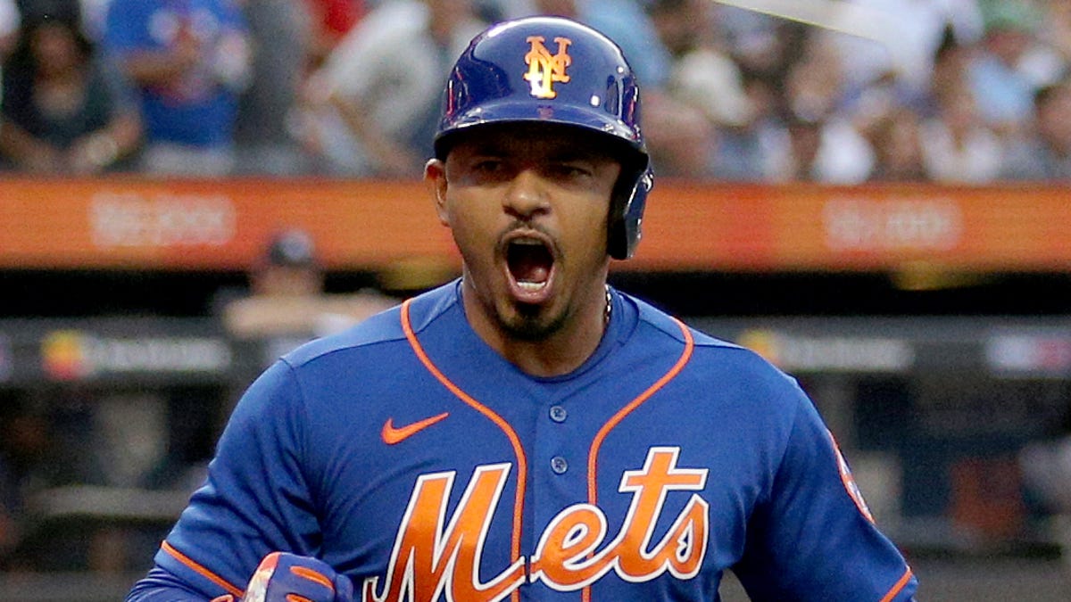 Eduardo Escobar reacts after hitting a two-run home run against the Yankees during the first inning at Citi Field.