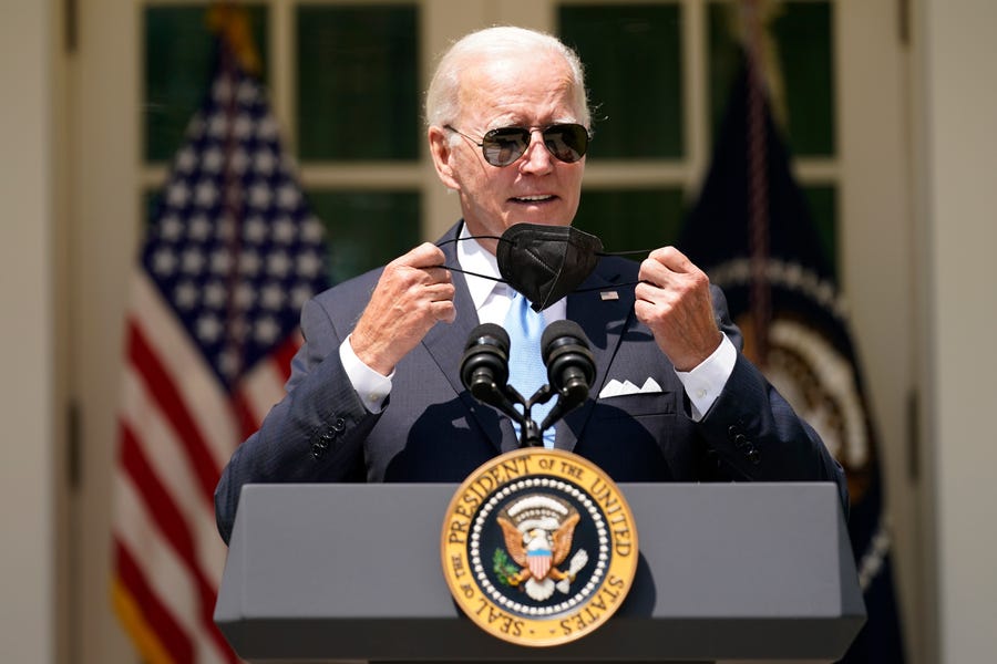 President Joe Biden arrives to speak in the Rose Garden of the White House in Washington, Wednesday, July 27, 2022.