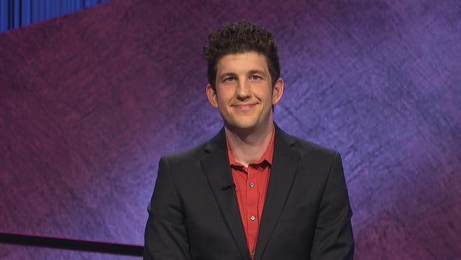 Matt Amodio on the set of "Jeopardy!"