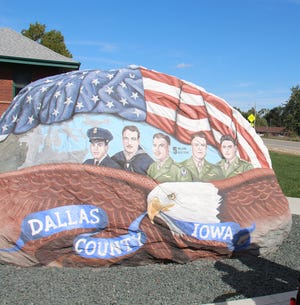 One side of the Dallas County Freedom Rock in Minburn.