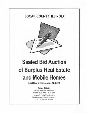 A sealed bid tax sale is scheduled for Aug. 12, 2022 in Logan County, Illinois.