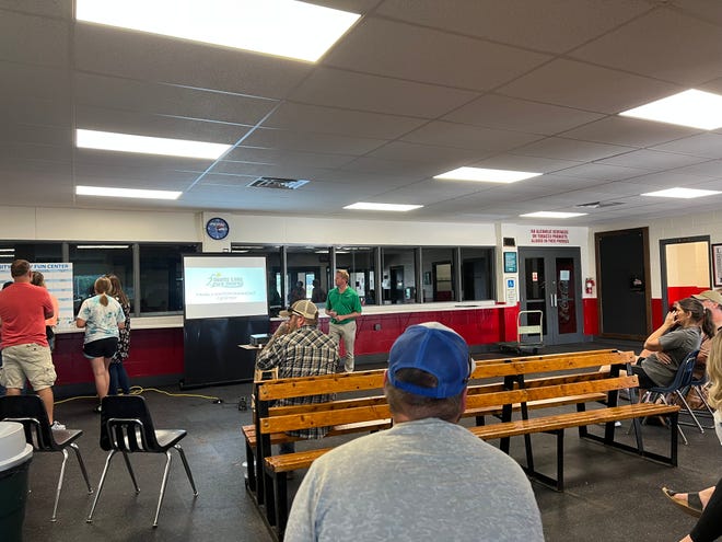 The Devils Lake Park Board hosted a community forum at Quentin N. Burdick Sports Arena on July 28 to gain insight toward a potential family fun center.