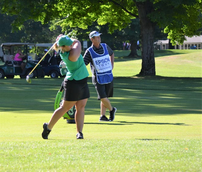 Former Michigan State University standout Allyssa Ferrell plays during the first round of the Epson Tour FireKeepers Casino Hotel event on Friday.