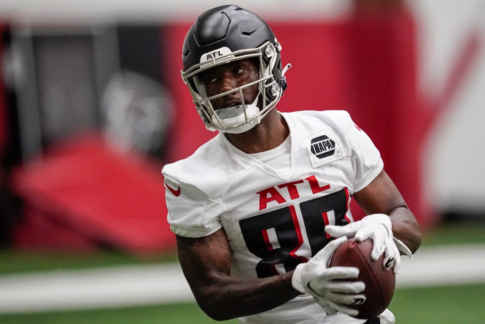 May 26, 2022; Flowery Branch, GA, USA; Atlanta Falcons wide receiver Bryan Edwards (89) shown on the field during Falcons OTA at the Falcons Training Complex. Mandatory Credit: Dale Zanine-USA TODAY Sports