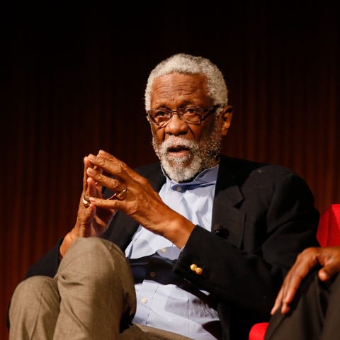Basketball Hall of Famer Bill Russell takes part i