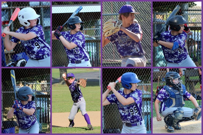 Some key players of this year’s Wallenpaupack Little League Majors All-Stars team included: (Top L-R) Levi Pittenger, John Madden, Jackson Stella, Grady Liddy, (Bottom L-R) Robby Miller, Ben DeFeo, Jake Rafferty, and Nick Yatsonsky. Although the Purple & White didn’t make it out of pool play, they hope to return next year to contend for a District 32 title.
