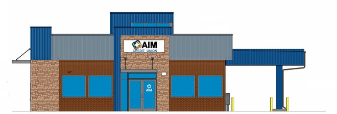 This drawing shows how the new AIM Credit Union building at 337 N. Roosevelt Ave., will appear from Roosevelt Avenue.