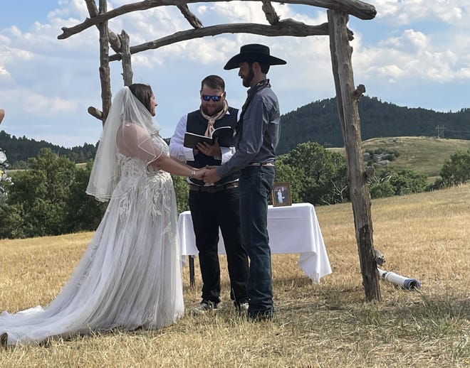 Erin Hogan and Travis Brown were married on a ranch in Sturgis, S.D.