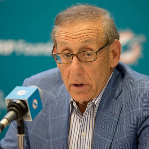 Miami Dolphins owner Stephen Ross addresses the me