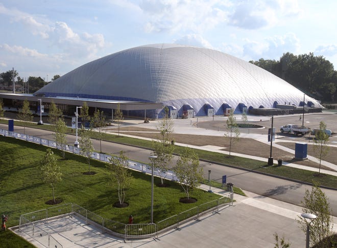 Provided by Johnson Controls, the Hall of Fame Village performance center is one of six buildings that are part of a tax-raising financing scheme that will be used to pay off the project's bonds.