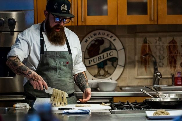 Adam Pawlak of Egg and Flour Pasta Bar will teach eight cooking classes at the Milwaukee Public Market, from September through December. Tickets are on sale now and expected to sell out quickly.