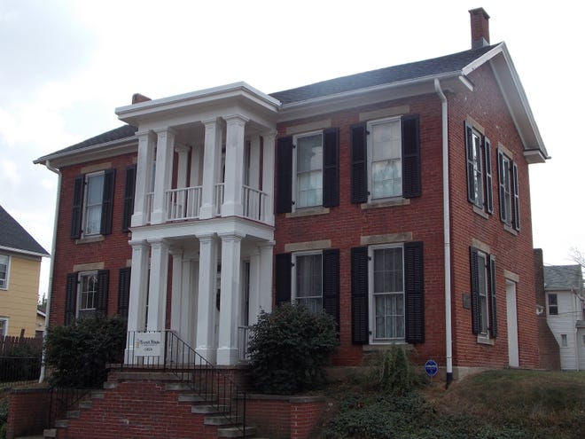 Haines House on West Market Street in Alliance. Visible atop the steps is the facility's iconic double portico entrance.