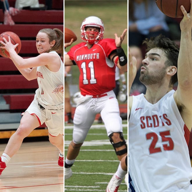 Josie Morgan (left), Alex Tanney (middle) and Will Carius were named Midwest Conference Players of the Year when they played for Monmouth College, and the trio is continuing to make athletic news in their post Fighting Scots careers.