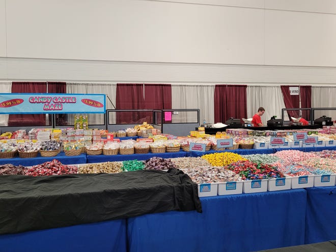 Candy Castle Maze is a vendor booth in the expo hall at Wisconsin State Fair.