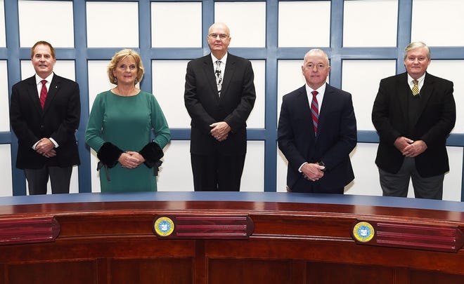 The Sussex County Council, left to right: Mark Schaeffer, Cynthia Green, Michael Vincent, Douglas Hudson and John Rieley.