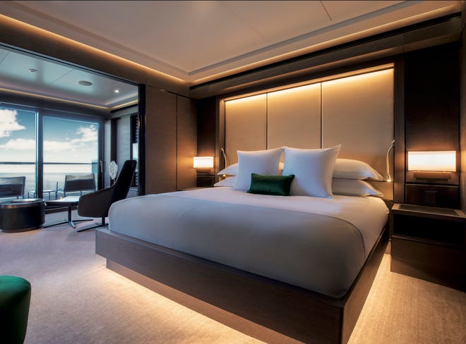The Evrima yacht has 149 suites.