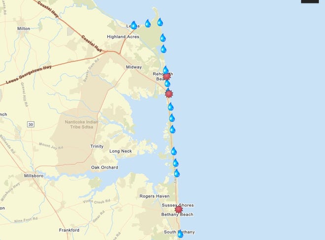 The state Department of Natural Resources and Environmental Control routinely monitors the levels of bacteria in public swimming areas during the summer. The department updates an online map with the results.