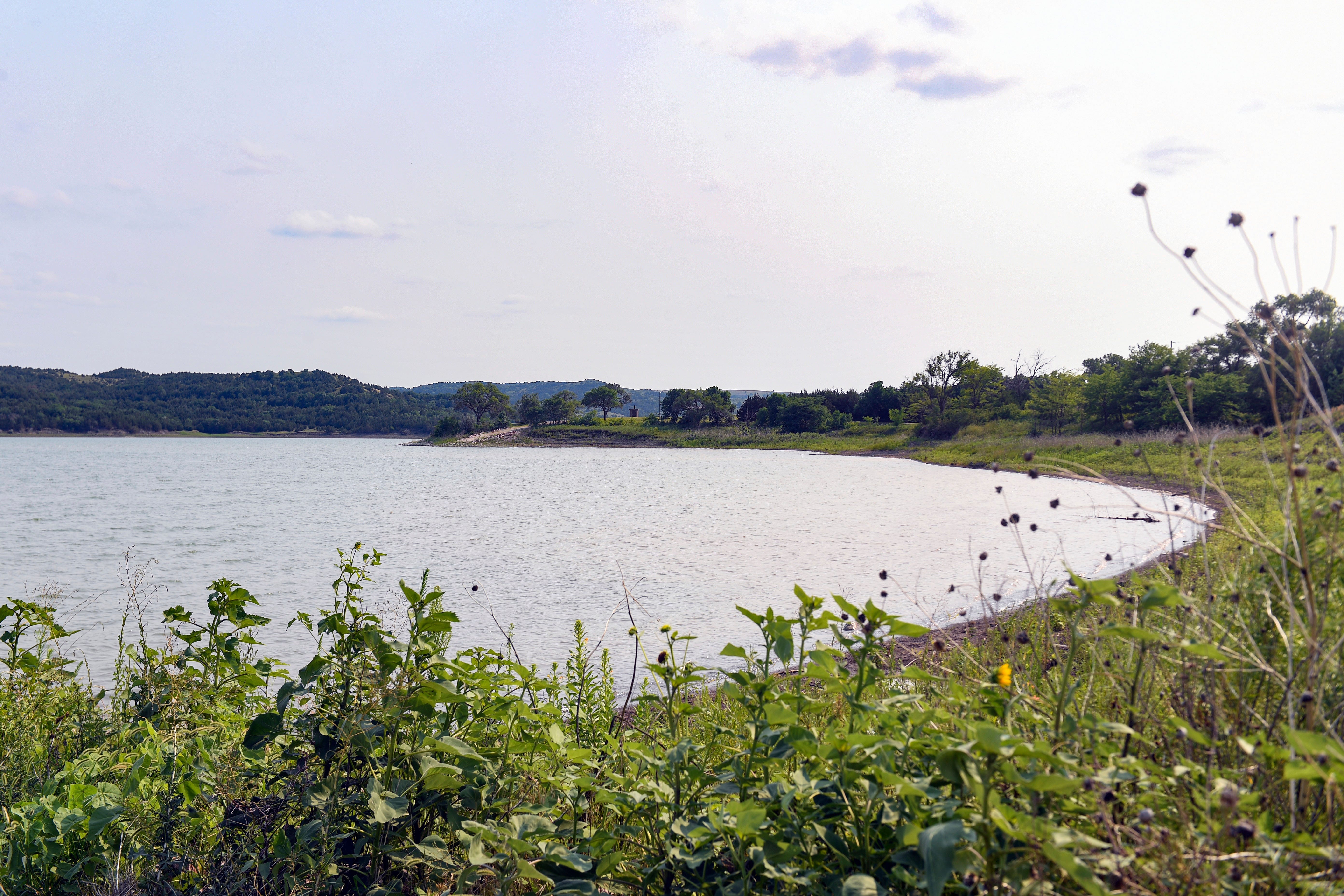 The water is quiet at Whetstone Landing on Friday, July 16, 2021 at the Yankton Sioux Reservation in South Dakota.