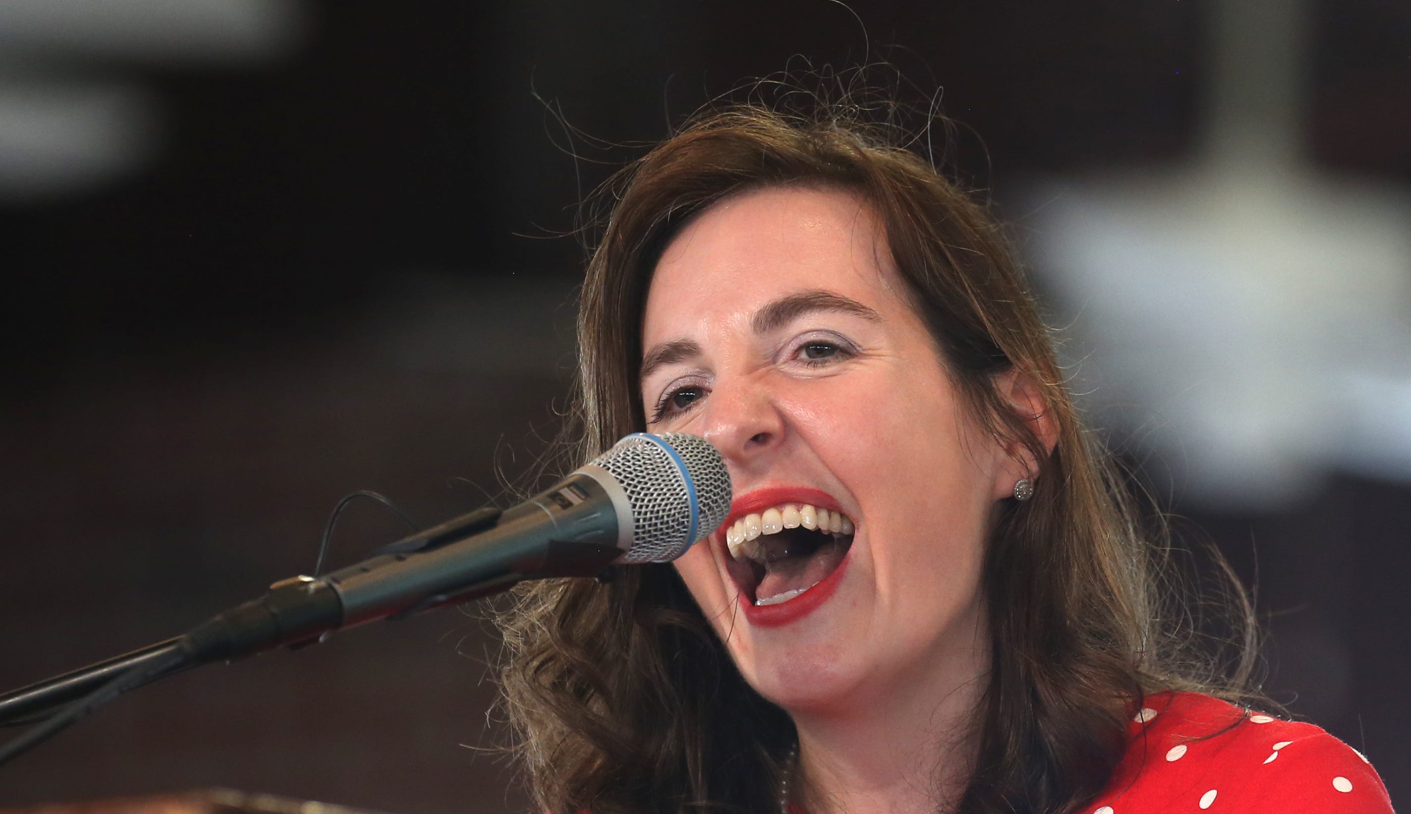 Treasurer Allison Ball spoke at Fancy Farm.Aug 6, 2022