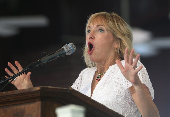 U.S. Senator Rand Paul’s wife Kelley at Fancy Farm.
Aug 6, 2022