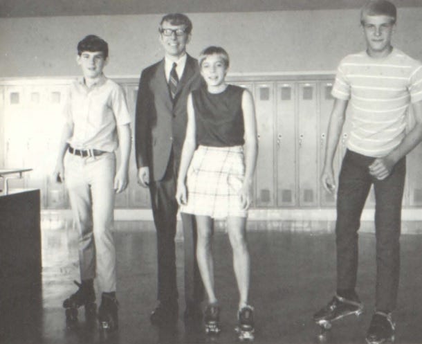Picture of the Past is from the 1970 Lincoln Community High School yearbook. It shows officers of the Class of 1973.  From left are: John Stanley, vice president; Mr. Sauer, advisor; Francis Daugherty, secretary-treasurer and Greg Appel, president.