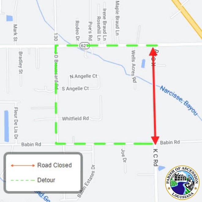 Road construction will for a closure on KC Road for three weeks