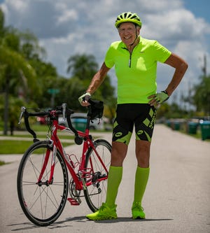 Sam Jones wears neon jerseys, neon shoes and neon socks while having strobe lights on the bikes. “It makes the rider six times more visible,” he said. “Remember, bicyclists are smaller than motorcyclists.”