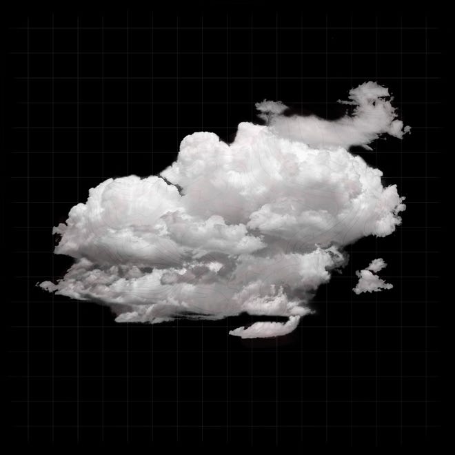 "Cloudscape No. 2" by Chris Dahlquist, photographic print, acrylic, archival pigment print, and graphite on cotton rag paper