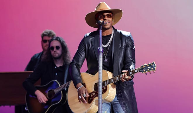 Platinum-selling country star Jimmie Allen performs onstage during the 57th Academy of Country Music Awards at Allegiant Stadium on March 7, 2022, in Las Vegas.