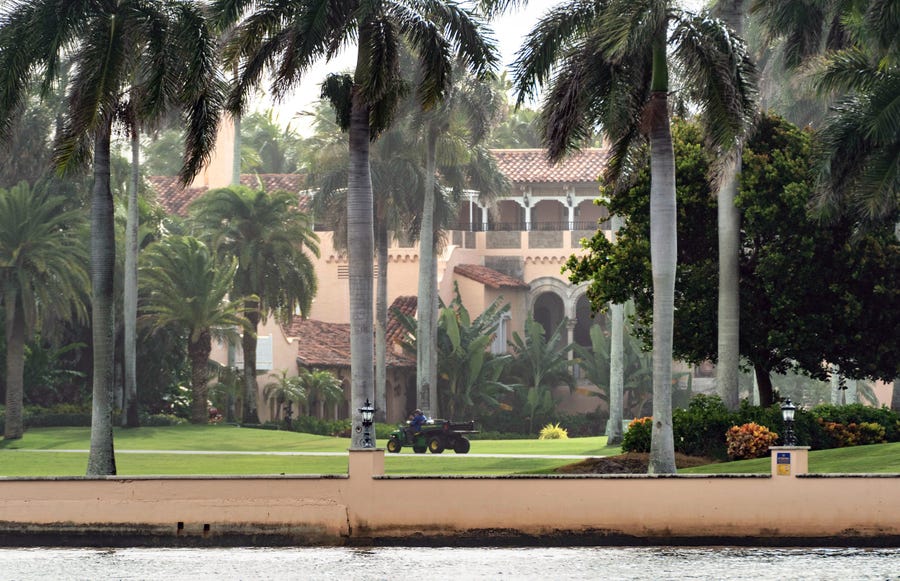 View of Mar-a-Lago in Palm Beach, Florida, after the FBI raided former President Donald Trump's home.