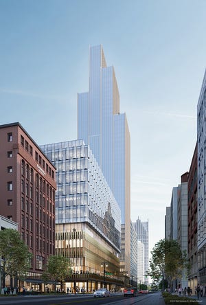 The Hudson's site project will have two buildings, including a tower with condos and a luxury hotel.