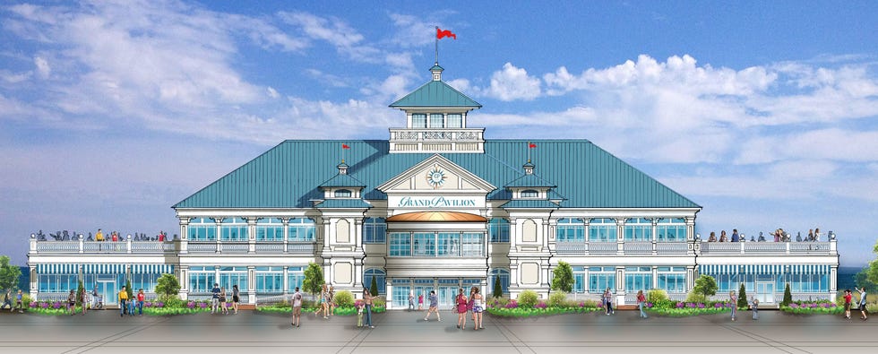Das große Clubhaus von Cedar Point, das für die Saison 2023 geplant ist, wird sowohl ein Restaurant als auch eine Bar mit Blick auf den Eriesee umfassen.