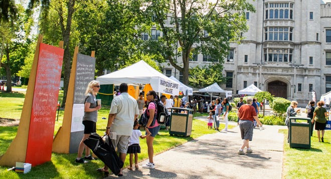 Visitors attend an event on The Marygrove Conservancy's campus.