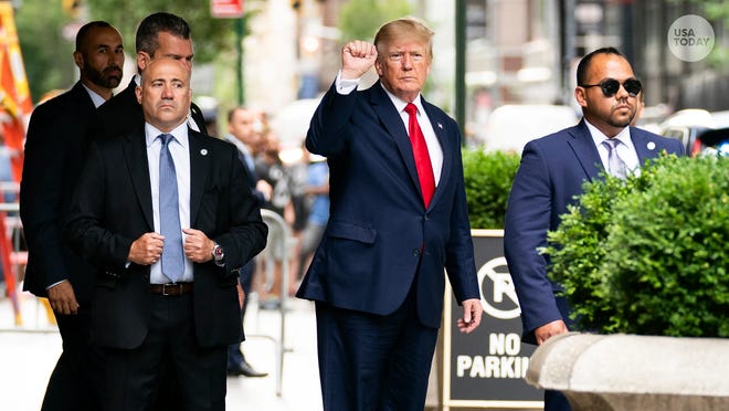 Former President Donald Trump departs Trump Tower in New York City on August 10, 2022.