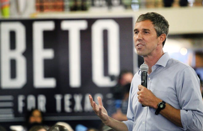 Beto O'Rourke, Democratic candidate for Texas governor, speaks during a town hall meeting at the McAllen Creative Incubator Tuesday, June 7, 2022, in McAllen,Texas.