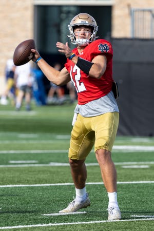 Tyler Buchner makes his first start as the Notre Dame quarterback Saturday in front of 104,000 fans at No. 2 Ohio State.