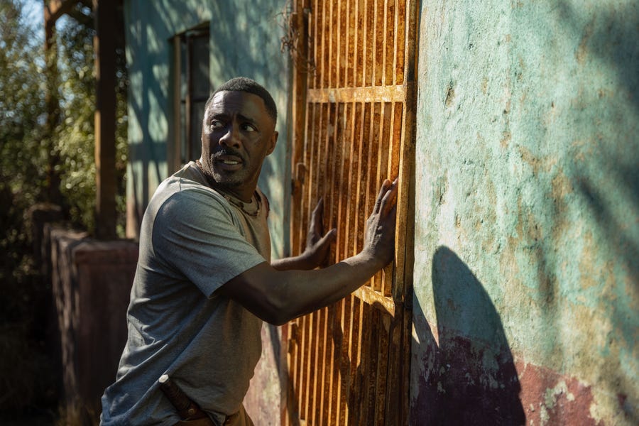 Dr. Nate Samuels (Idris Elba) tries to outwit a killer lion and keep his family alive in "Beast."