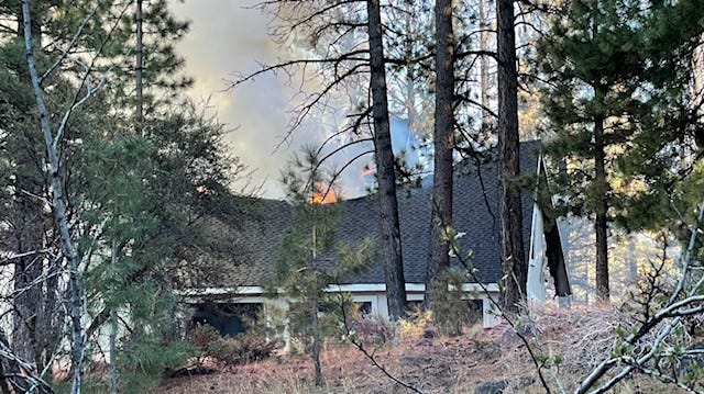 A house burning off Mt. Rose Highway on Snow Flower Drive