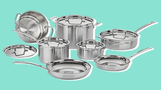 This 12-piece Cuisinart stainless steel cookware set is our Editor’s Choice for Best Value.