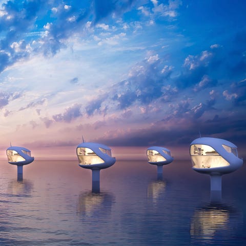 This rendering shoes a small fleet of SeaPods. In 