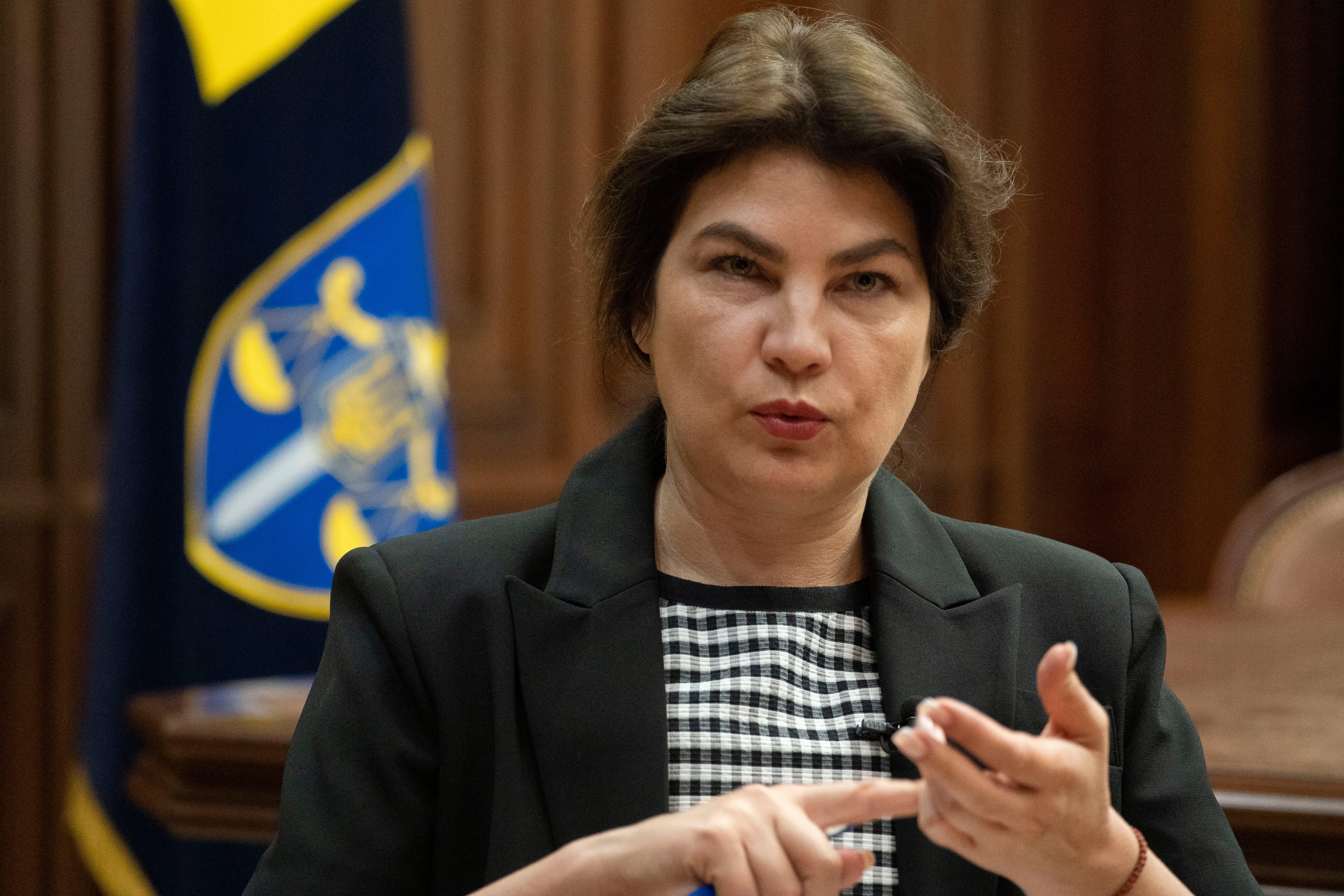 Ukraine’s then-prosector general, Iryna Venediktova, at her Kyiv office, July 1, 2022. Later that month, she was removed from office.