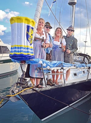 Winning the dockside category was Janet and Randy Baguhn with their sailboat The Trollop decorated with an Oktoberfest theme.