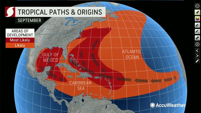 It has been a quiet hurricane season since June, but with warmer water temperatures and reduced Saharan dust, parts of the Atlantic are becoming more conducive to tropical development.