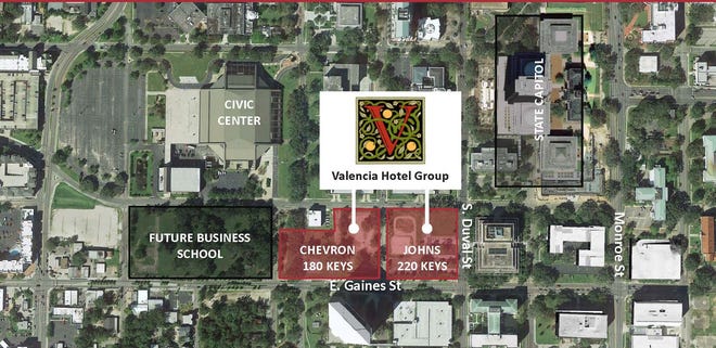 The Valencia Hotel Group property has plans to build two luxury hotels downtown near the Capitol.
