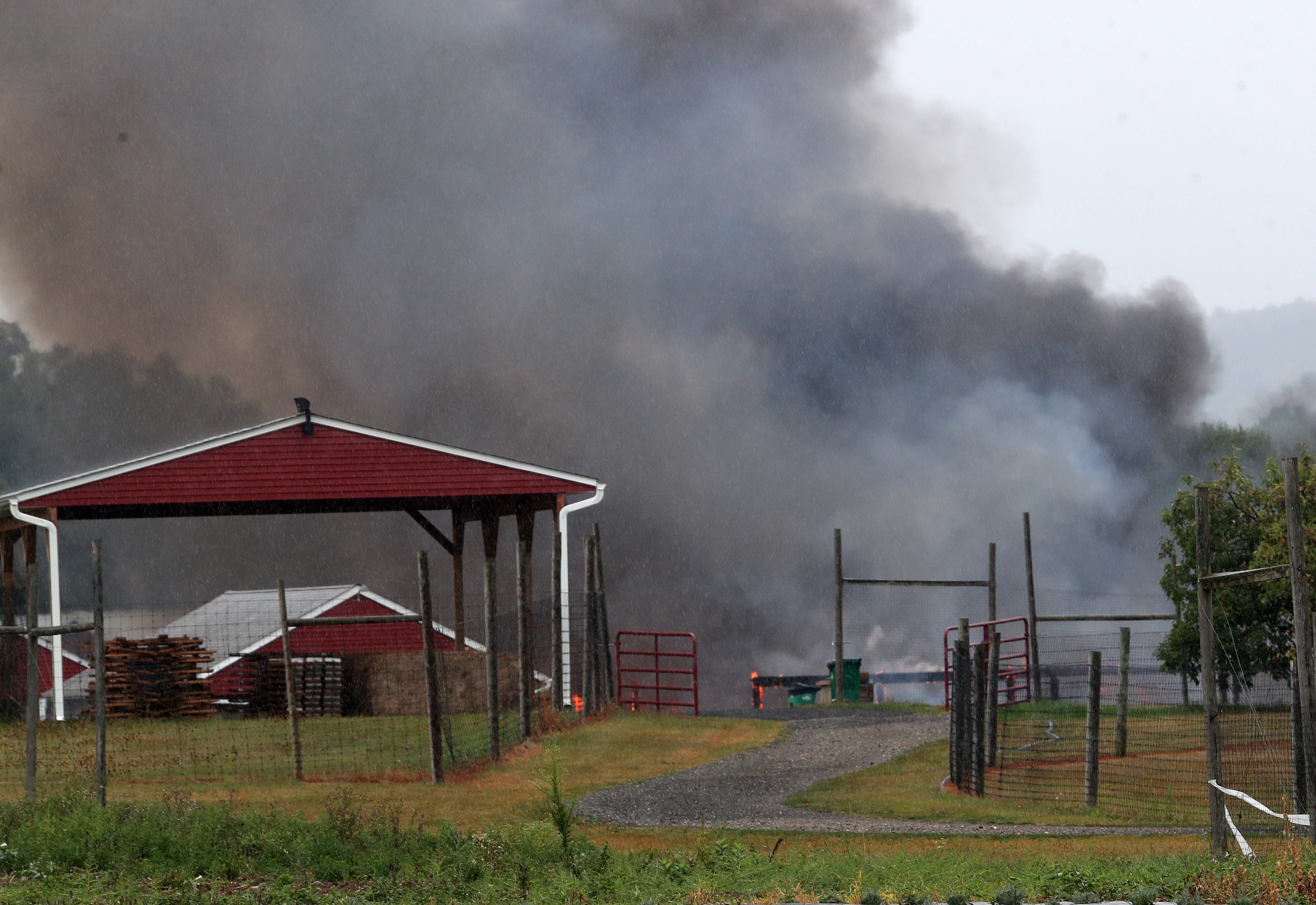 Barton Orchards Fire burns at Beekman property