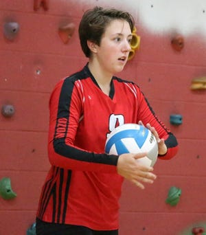 Senior Mackenzie Robbins and the Onaway volleyball team competed in a quad match at Boyne City on Tuesday.